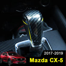 4D de fibra de carbono perilla de palanca de cambios de coche pomo de palanca de cambios cubierta de la etiqueta engomada de ajuste para Mazda 2 3 6 CX-3 CX-9 CX-5 CX5 2017, 2018, 2019 2024 - compra barato