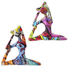 Estatuilla de Poses de Yoga de resina artística para mujer, estatua de grafiti para estiramiento, decoración para el hogar, sala de estar, estudio de Yoga, adorno artesanal para coche 2024 - compra barato