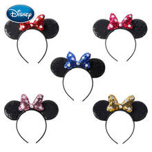 Disney-Diadema clásica con orejas de ratón y lunares para niña, diadema en forma de lazo, accesorios para el cabello, gran oferta, para fiesta, 1 ud. 2024 - compra barato