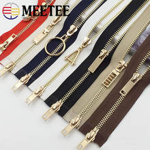 1pc Meetee 80/100/120cm Auto Lock Metal Zipper Double-slider Zippers for Jackets Coat DIY Bag Clothing Sewing Accessories 2024 - buy cheap