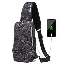 Нагрудная сумка для мужчин, уличный модный мессенджер, дорожная Сумочка с USB-зарядкой, повседневные уличные мешки через плечо 2024 - купить недорого