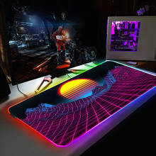 Gaming Mouse Pad Retrowave Mice Mat Gamer Computer Mousepad RGB Backlit Mause Pad Large Mousepad XXL For Desk Keyboard LED 2024 - buy cheap