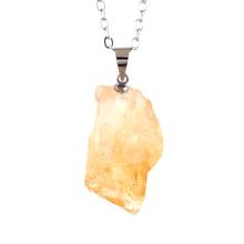 KFT Naturla-Colgante de piedra de cristal de citrino de forma Irregular, cubeta de cristal, puntos de Reiki, collar de joyería 2024 - compra barato