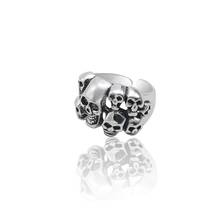Punk Gothic Multiple Skull Rings Vintage Ring For Women Men's Rings Jewelry Skeleton Rings Adjustable Unisex Zodiac Ring 2024 - buy cheap