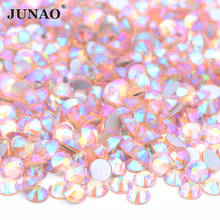 JUNAO SS6 8 10 12 16 20 30 Light Peach AB Glass Nail Rhinestone Flatback Crystals Strass Nail Art Decoration DIY Crafts Supplies 2024 - buy cheap