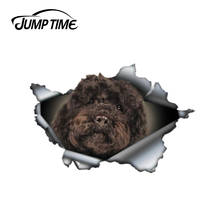 Jump Time 13cm x 8.6cmBlack Labradoodle Sticker Torn Metal Bumper Decal Funny Car Stickers Window Trunk Animal 3D Car Styling 2024 - buy cheap