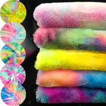 Colorful gradient rainbow pv plush fur fabric toy handicraft dog house tie dye fabric imitation rabbit fur fabric diy materials 2024 - buy cheap