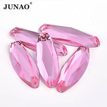 JUNAO 20pcs 20*58mm Big Size Sewing Pink Oval Rhinestones Flat Back Acrylic Beads Appliques Sew On Large Crystal Stones For DIY 2024 - buy cheap