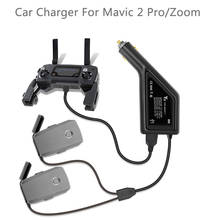 Автомобильное зарядное устройство Mavic 2 3 в 1, двойное зарядное устройство с USB, автомобильное зарядное устройство с дистанционным зарядным устройством для DJI MAVIC 2 PRO и ZOOM, зарядное устройство для дрона 2024 - купить недорого