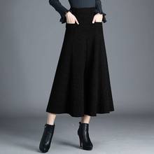 Autumn And Winter Trousers Women Fashion High Waist Woolen Wide Leg Pants Plus Size Women Culottes Skirt Trousers Pants AA5111 2024 - buy cheap