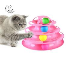 Torre de juguete interactivo para gatos, juguete de 4 niveles con pistas de disco, inteligencia, diversión, Triple disco de pago, placa de entrenamiento 2024 - compra barato