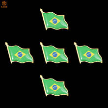 5PCS Brazil Waving Green Flag Brooch Hat Suit Wear Pin Commemorative Badge Collection For Decoration 2024 - buy cheap