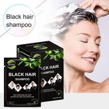 25ml Black Hair Shampoo Mild Fast Dyeing Black Unisex Black Fast Hair Dye Gray White Hair Color Dye Treatment Clean Detox Soap 2024 - buy cheap