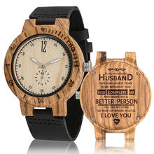 Reloj de madera Natural para hombre, reloj de pulsera personalizado con grabado único para mi marido, regalos de cumpleaños y Aniversario 2024 - compra barato