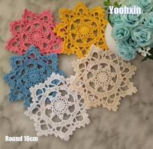 5PCS 16CM Round Handmade Cotton Crochet Doilies Stand For Mug Drink Coasters Christmas Placemats Kitchen Table Mat Disc Pads 2024 - buy cheap