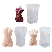 Molde de silicona con cuerpo humano en 3D para fabricación de velas, escultura artística con fragancia, para hombre y mujer desnuda, DIY 2024 - compra barato