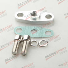 Aluminum 1/8" NPT Femal Turbo Oil Feed Flange Adaptor Kit T3 T3/T4 T04 Silver 2024 - buy cheap