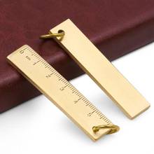 Portable 6cm Small Copper Ruler 3mm Thickened Brass Metal Ruler Keychain Rule Drop Shipping 2024 - buy cheap