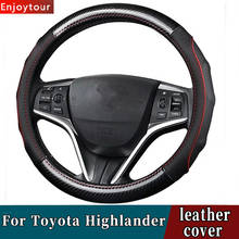 Acessórios estilo do carro capas de volante couro genuíno para toyota highlander kluger xu20 xu40 xu50 xu70 2007 2012 2019 2024 - compre barato