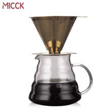 MICCK Reusable Funnel Metal Coffee Filter Stainless Steel Drip Coffee Holder Mesh Funnel Baskets Espresso Percolator Tools 2024 - buy cheap