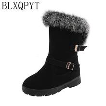 BLXQPYT-Botas de nieve cálidas de felpa para mujer, zapatos de plataforma sin cordones, cómodos, aumento de altura, 33-50 talla grande, invierno, 236 2024 - compra barato