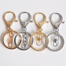 5pcs/lot 30mm Key Ring Swivel Hooks Lobster Claw Clasps Gold Color Split Keychain Rings Part with Chain for Lanyard Supplies 2024 - buy cheap