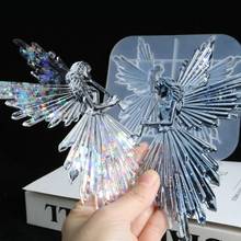 Crystal Epoxy Resin Mold Girl with Flute Angel Mirror Shiny Silicone Mould DIY Crafts Decorations Ornaments Casting Tool 2024 - buy cheap