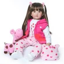 60CM Quality Reborn Toddler Princess Girl Doll Silicone Vinyl Adorable Lifelike Baby Bonecas Girl Bebe doll 2024 - buy cheap