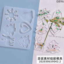 1 Piece Crystal Epoxy Resin Mold  Christmas Material Transparent Pendant Silicone Mold 2024 - buy cheap