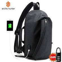 ARCTIC HUNTER-Bolso cruzado informal de tres usos para hombre, bolsa de pecho masculina, con cargador USB, diseño Vintage 2024 - compra barato