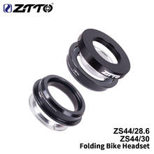 Fone de ouvido dobrável para bicicleta, semiintegrado, headset f44s zs44 mm, direção 1-1/8, 28.6mm, tubo reto, perfil baixo 2024 - compre barato