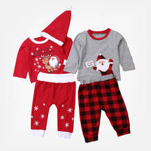 Emmababy Christmas Xmas Clothes Baby Boy Girl Clothes Newborn First Clothe Romper T-shirt Tops Pant Hat Outfits Set 0-18 months 2024 - buy cheap