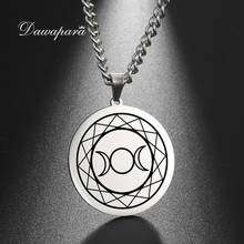 Dawapara Viking Triple Moon Goddess Necklace Laser Engraving Wicca Stainless Steel Jewelry 2024 - buy cheap