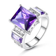 Bettyue High Quality Fashion Ring With Big Square With Purple Zirconia For Ladies Eye-cathching Decoration First Choice In Party 2024 - buy cheap