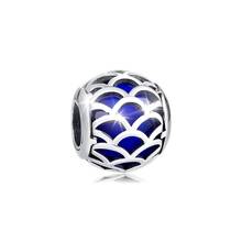 BEADS for Jewelry Making BraceletS Naure's Radiance cHarMs with Blue CZ 100% 925 OrigiNal Sterling Silver Jewerly Free Shipping 2024 - buy cheap