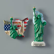 Pegatinas magnéticas para refrigerador, recuerdos turísticos, Estatua de la libertad, bandera, estrellas, imanes de refrigerador de Nueva York, regalo de decoración del hogar 2024 - compra barato