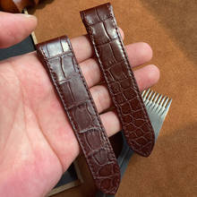 WSSA0032-correa de piel de cocodrilo para hombre, correa de reloj de piel de cocodrilo hecha a mano, SANTOS-DE personalizada, 18MM, 20MM, 23MM 2024 - compra barato