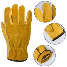 Work Gloves Cowhide Leather Men Working Welding Gloves Safety Protective Garden Sports Wear-resisting Gloves 2024 - buy cheap