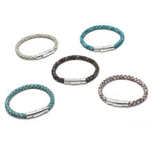 men leather bracelet titanium stainless steel bracelets trendy mens bracelet erkek bileklik male jewelry valentine 2024 - buy cheap