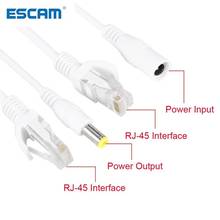 ESCAM-cable adaptador POE RJ45, Cable de alimentación sobre Ethernet, divisor de inyector, DC 12 V, 1 par para cámara IP 2024 - compra barato