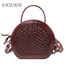 JOGUJOS Women's Handbags Genuine Leather Bags Kniting Messenger Crossbody Bags For Ladies Shoulder Bag Party Bolsa Feminina Tote 2024 - buy cheap