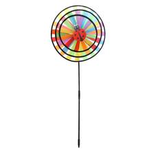 Colorful Rainbow Triple Wheel Wind Spinner Windmill Garden Yard Outdoor Decor  2024 - buy cheap