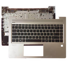 Capa para laptop hp probook 440 445 g6, descanso para as mãos, teclado americano, prateado 2024 - compre barato