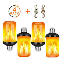 4Pcs E27 Flame Bulb Lamp 85-265V LED Dynamic Fire Effect Flickering Night Light Creative Emulation  Garden Decor Lamp 2024 - buy cheap