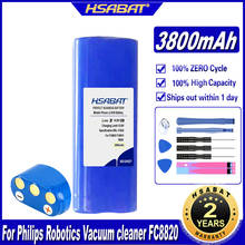 Hsabat-escova lateral da bateria para robô aspirador de pó, baterias de limpeza para aspirador de pó fc8820 fc8810 3800mah 2024 - compre barato