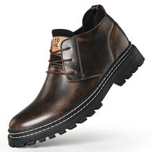 Botas ecuestres cortas de cuero genuino para hombre, zapatos de malla hechos a mano con cordones, estilo Retro, primavera y otoño, 20200124 2024 - compra barato