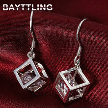 BAYTTLING 30MM Silver Color Square AAA Zircon Drop Earrings For Woman Lady Fashion Luxury Gift Jewelry 2024 - buy cheap