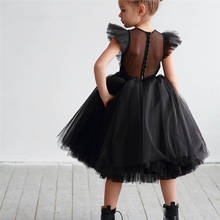 Bonito preto inchado tule vestidos da menina para a festa de casamento meninas vestido de aniversário pageant 1-14t 2024 - compre barato