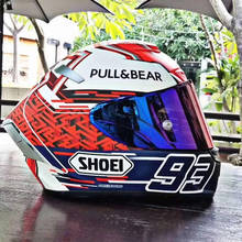 Capacete fechado x14 93, máscara vermelha, corrida, motocross, moto, proteção, equitação 2024 - compre barato