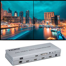 Controle de vídeo parede, processador de parede com 2x2, suporte para entrada dvi ou hdmi, saída hdmi e áudio 2024 - compre barato